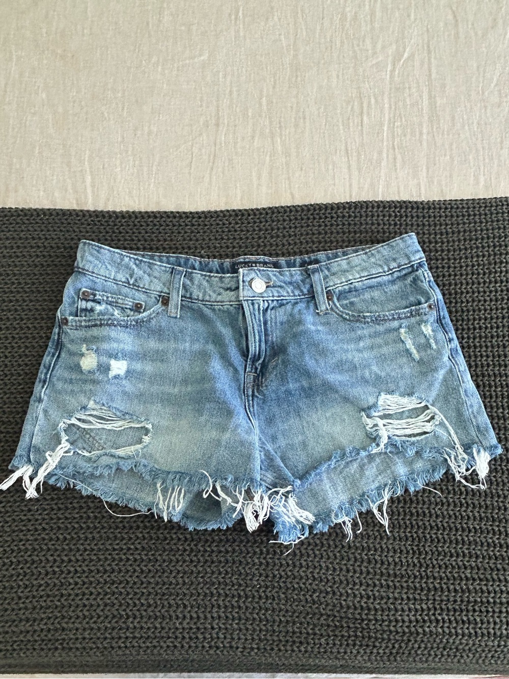 Lucky Brand Light Wash Distressed Denim Shorts